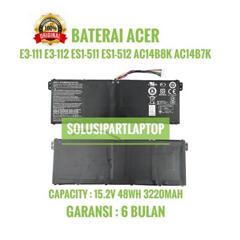 Jual Baterai ACER Aspire E3 111 E3 112 ES1 511 Ori Model Tanam