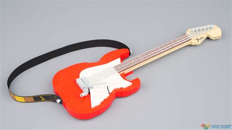 Lego Minifigure Rock Star Band Instrument Red Electric Guitar Silver Strings There Are More