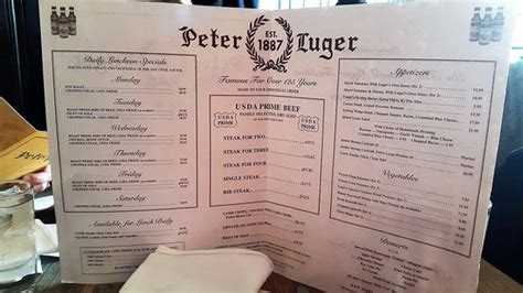 Peter Luger Steak House Menu