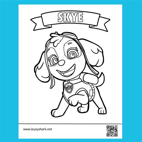 Paw Patrol Skye Free Coloring Page Busy Shark