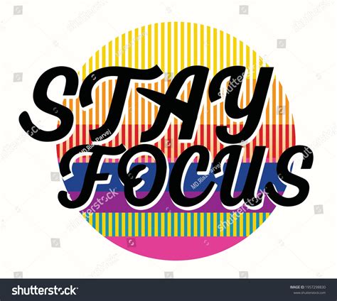Stay Focus Retro Color Circle Design Stock Vector Royalty Free