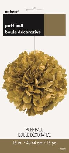 Puff Ball Decoration Gold 40cm The Party Superstore