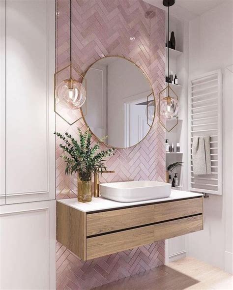 Pink Bathroom Tiles Modern Bathroom Master Bathrooms Elegant