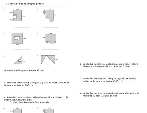 Ficha Área Figuras Irregulares Y Triangulos 2024 Pdf