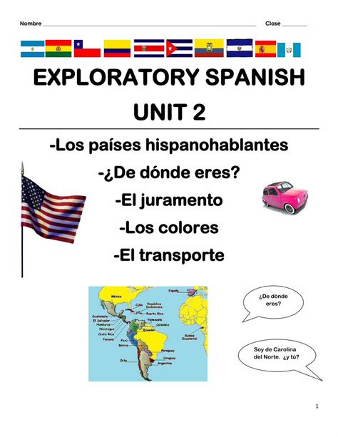 PDF EXPLORATORY SPANISH UNIT 2 Los países hispanohablantes Los