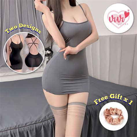 Vivi Tight Singlet Sexy Dress Lingerie Sexy Nightwear Women Pajamas Baju Seksi Wanita 性感诱惑紧身裙