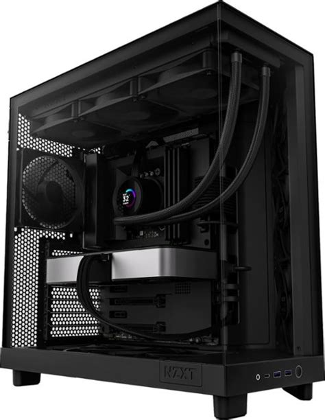 Nzxt H6 Flow Atx Mid Tower Case With Dual Chamber Black Cc H61fb 01