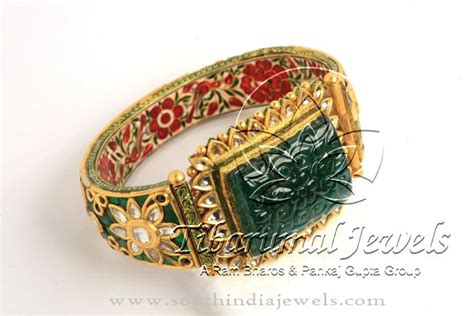 Indian Gold Meenakari Kada Bangle South India Jewels