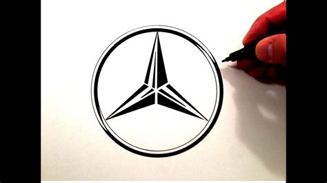 How To Draw The Mercedes Benz Symbol Youtube