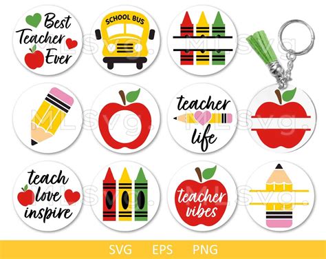 Teacher Keychain Svg Keychain Svg Teacher Life Svg Back To School Svg