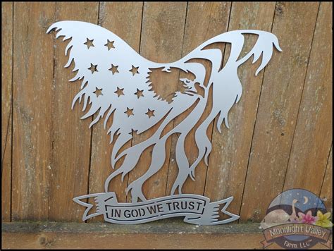 Eagle In American Flag In God We Trust Moonlightvalleyfarm