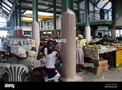 Market Stalls St Johns Antigua Caribbean Stock Photo Alamy