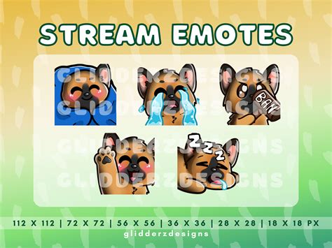 German Shepherd Emote Jumbo Pack German Shepherd Twitch Etsy