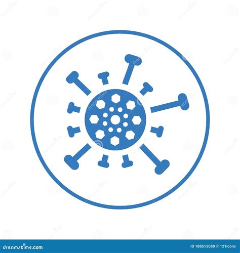 Bacteria Immunity Infection Virus Icon Blue Color Stock
