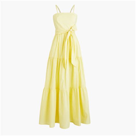 Image 2 For Tiered Maxi Dress In Stripe Yellow Maxi Dress Tiered