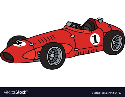 Classic red racing car Royalty Free Vector Image