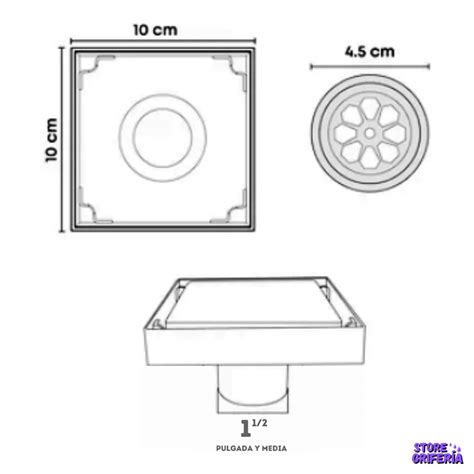 Sifón Rejilla Piso 10 Cm Invisible En Acero Anti olor storegriferia