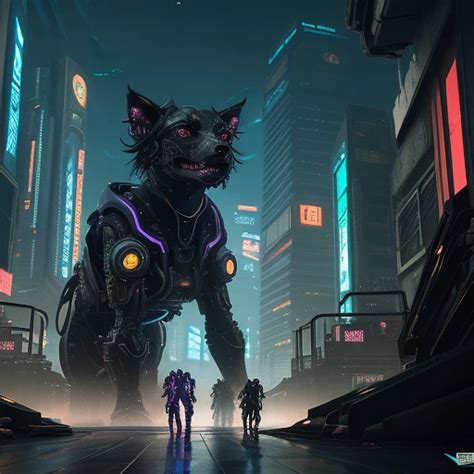 Epicrealism Prompt Cyberpunk Cerberus Facing Forwards Prompthero