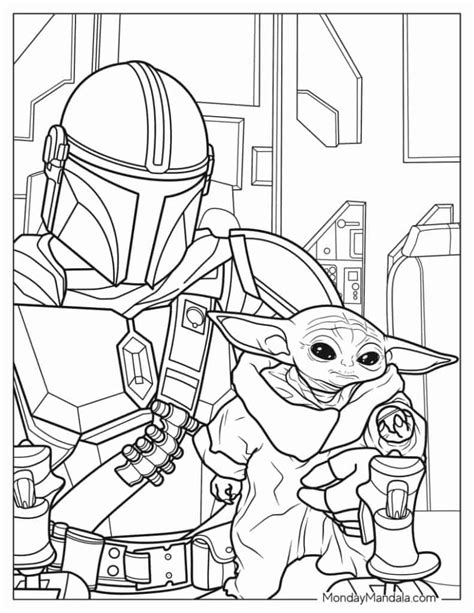 24 Baby Yoda Coloring Pages Free PDF Printables