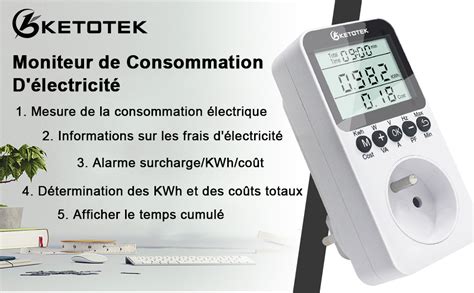 Ketotek Compteurs D Nergie Wattm Tre Prise Num Rique Consommation D