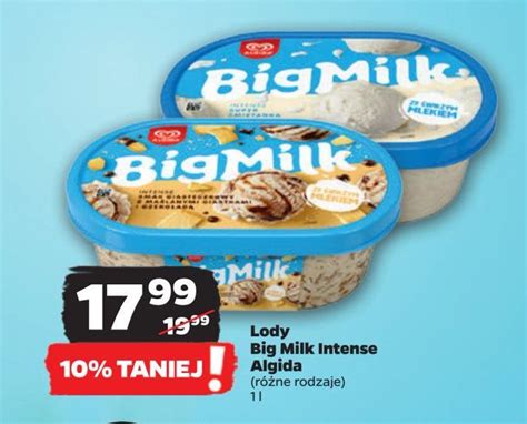 Lody super śmietanka intense Algida big milk cena promocje opinie