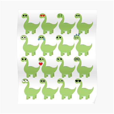 Brachiosaurus Emoji Poster For Sale By Hippoemo Redbubble