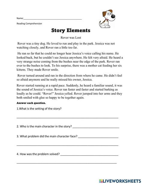 Story Elements Interactive Worksheet For Grade 3 4 Live Worksheets