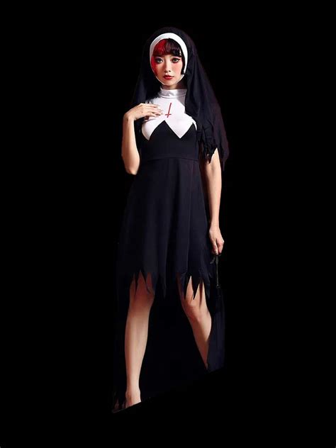 Adult The Nun Valak Costume Plus Size Scary Nun Habit 40 Off