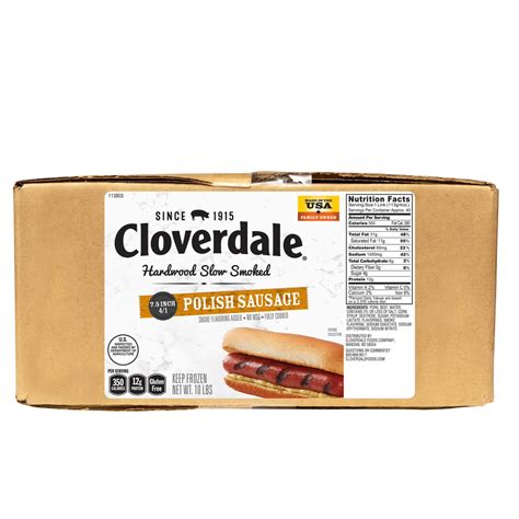 Cloverdale Polish Sausage 75 Inch 41 Franks Us Foods Chefstore