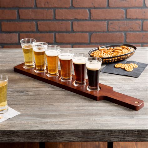 Core Pilsner Beer Flight Set Sampler Glasses With Red Brown Finish