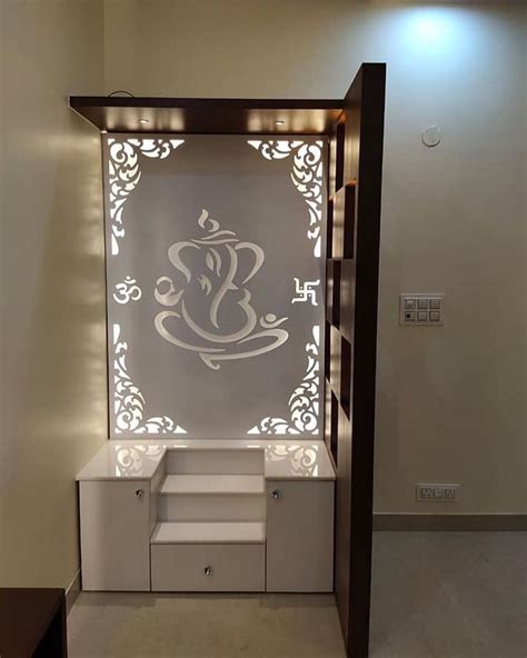 Dhanjal Interiors On Instagram Swipe Mandir Design In Mdf Ganesh