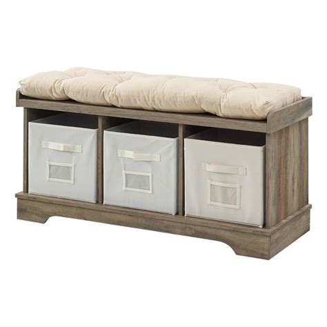 Buy Walker Edison Modern Farmhouse Entryway Shoe Storage Bench Totes