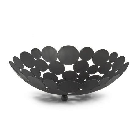 Corbeille A Fruits Ronde Moderne Metal Noir Ajoure Zeller