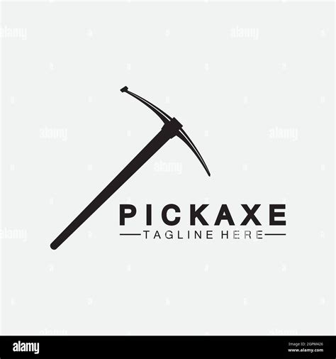 Pickaxe Logo Vector Icon Symbol Illustration Design Template Mining