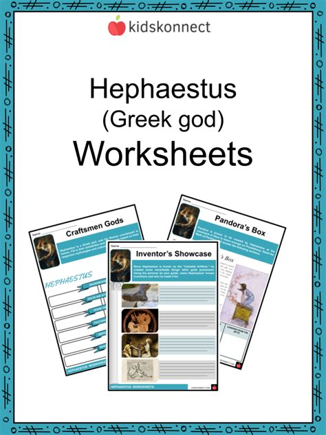 Hephaestus Worksheets | Etymology, Symbolism, Mythology, Parentage