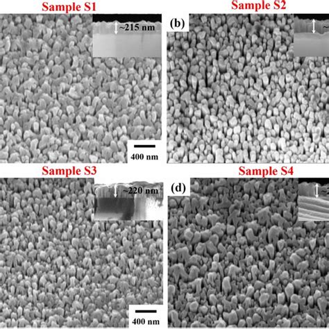 Tilt View Fesem Images Of Lmbe Grown Gan Samples On A Plane