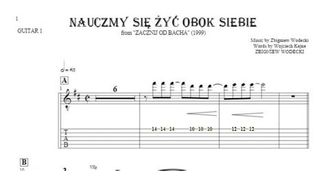 Nauczmy się żyć obok siebie Nuty i tabulatura na gitarę partia