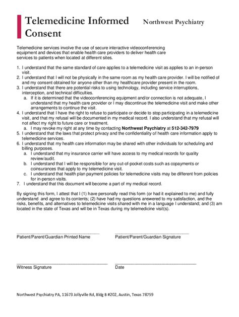 Fillable Online Telemedicine Consent Form Fill And Sign Printable