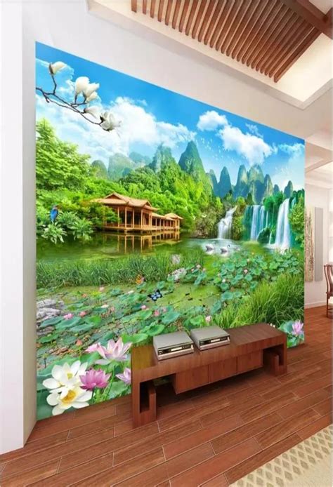 Papel Tapiz 3d Personalizado Po Mural Paisaje Gigante País De Las Hadas