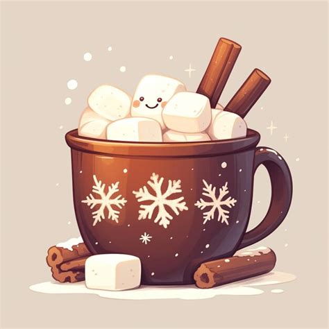 Steamy Cup Of Hot Cocoa Cartoon Vibe Premium Ai Generated Vector