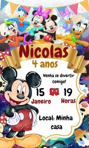 Convite Anivers Rio Mickey Mouse Edite Gr Tis Nosso Editor Online