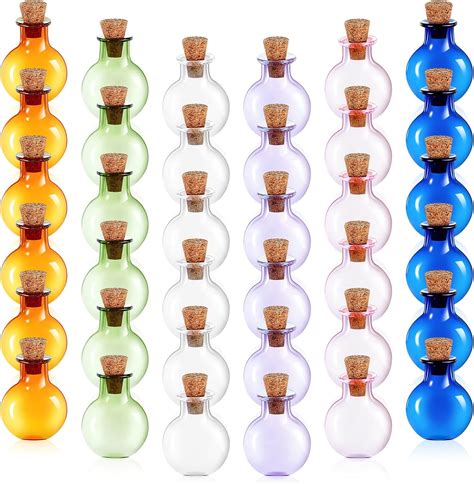 Lot De Mini Bouteilles En Verre Avec Bouchons En Li Ge Color S