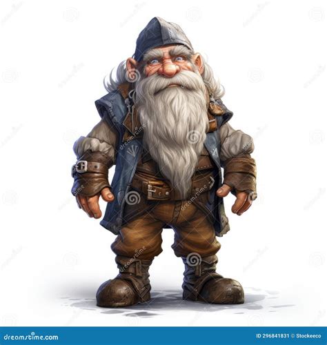 Animated Comic Gnome Character with Long Beard - Realistic Fantasy ...