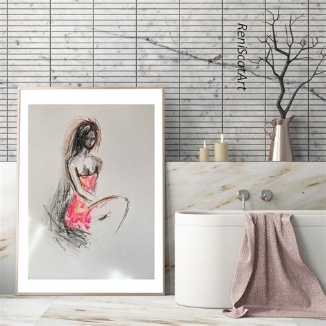 Woman Art Large Charcoal Art Sensual Female Figure Nude Black Etsy