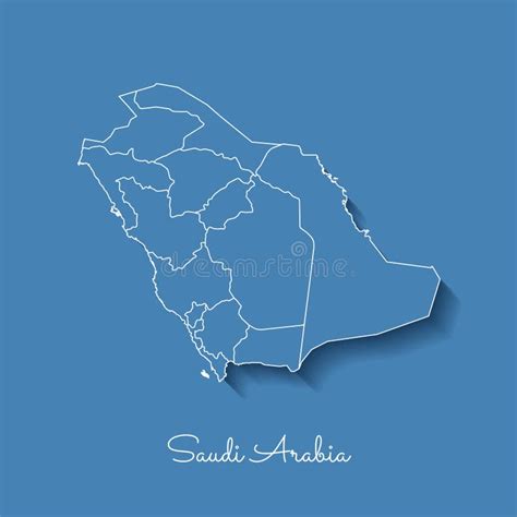 Mapa Da Regi O De Ar Bia Saudita Azul Esbo O Branco Ilustra O Do