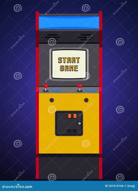 Arcade Cabinet Or Arcade Machine In Flat Style Front View Stock Vector