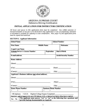 Fillable Online Azcourts ARIZONA SUPREME COURT Defensive Driving