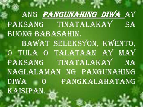 Naibibigay Sa Sariling Pangungusap Ang Pangunahing Diwa Ng Binabasa