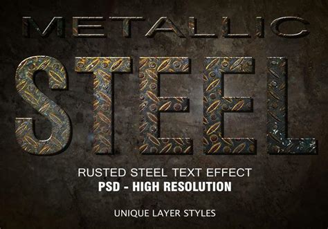 Rusted Steel Text Effect PSD Vol 10 Free Photoshop Brushes At Brusheezy