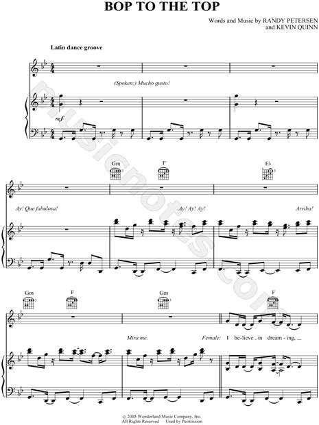 Ashley Tisdale "Bop To the Top" Sheet Music in G Minor (transposable) - Download & Print - SKU ...